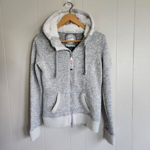 Superdry Storm Zip Hoodie 11 full zip jacket  fleece lined heathered gray S